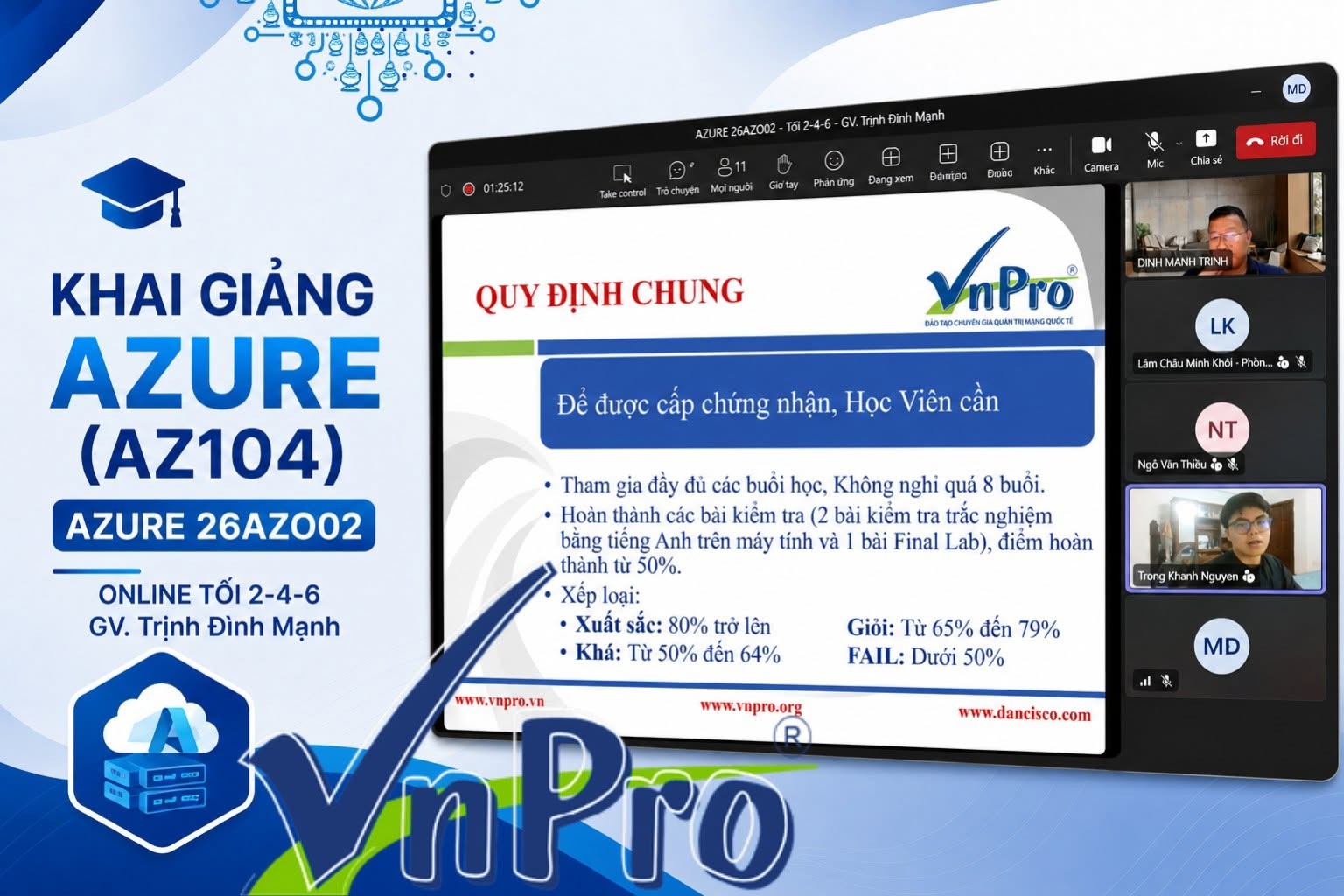 Click image for larger version

Name:	Khai Giảng Khóa Học Azure AZ104 26AZO02 Tại VnPro.jpg
Views:	0
Size:	262.8 KB
ID:	444833